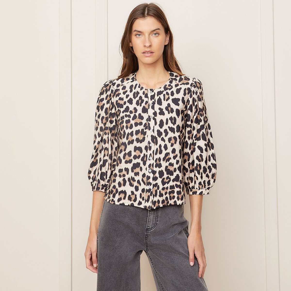 BASEMENT - Blusa Mujer Animal print Manga 3/4 Basement