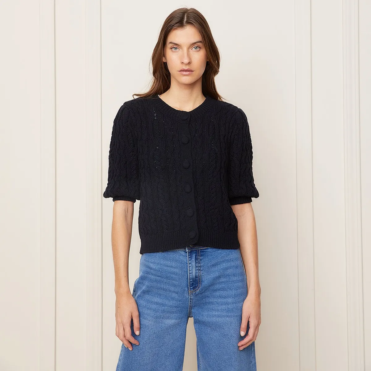 BASEMENT - Cardigan Mujer Tejido de Algodón Basement