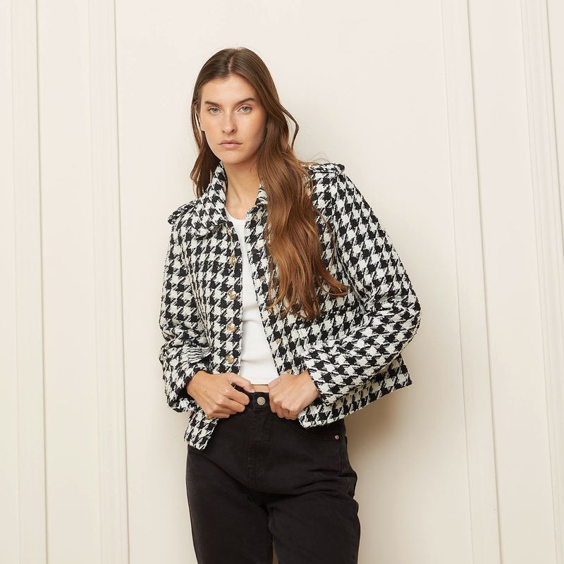 BASEMENT - Chaqueta Mujer de Cuadros Basement