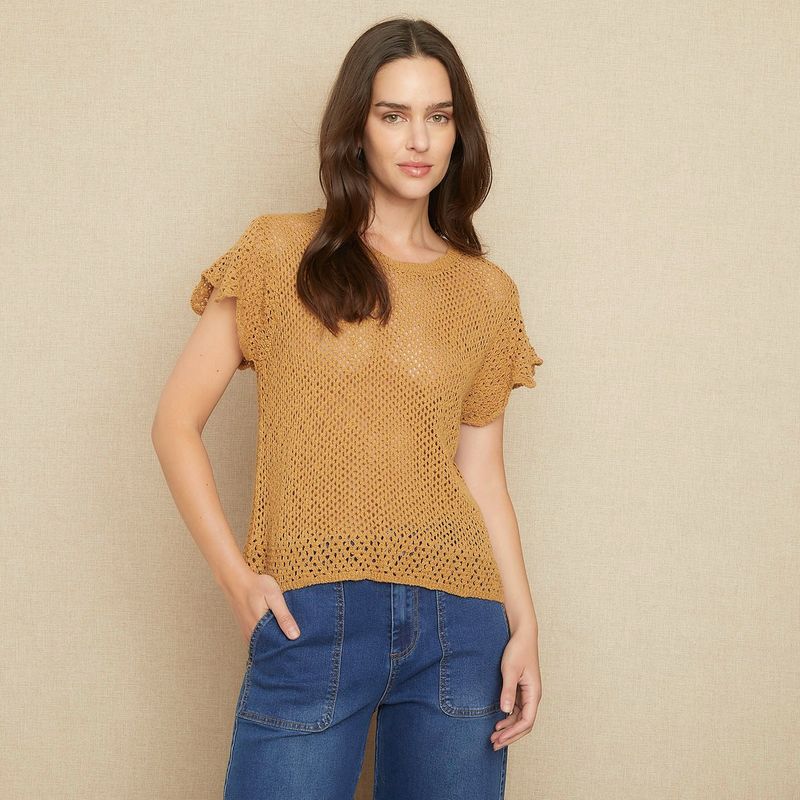 UNIVERSITY CLUB - Blusa Mujer Tejido Manga corta de Algodón University Club