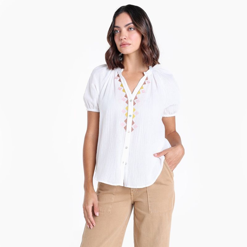 UNIVERSITY CLUB - Blusa Mujer Manga corta globo University Club