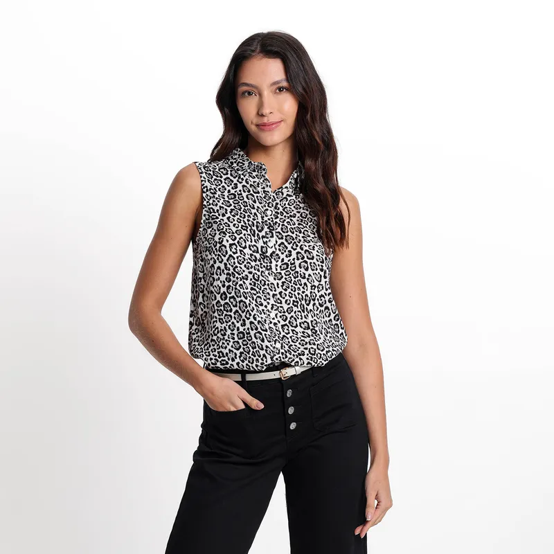 UNIVERSITY CLUB - Camisa Mujer con Estampado Sin mangas University Club