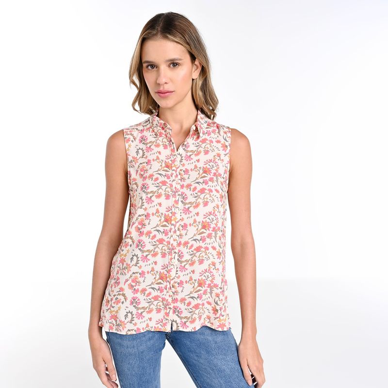 UNIVERSITY CLUB - Camisa Mujer con Estampado Sin mangas University Club