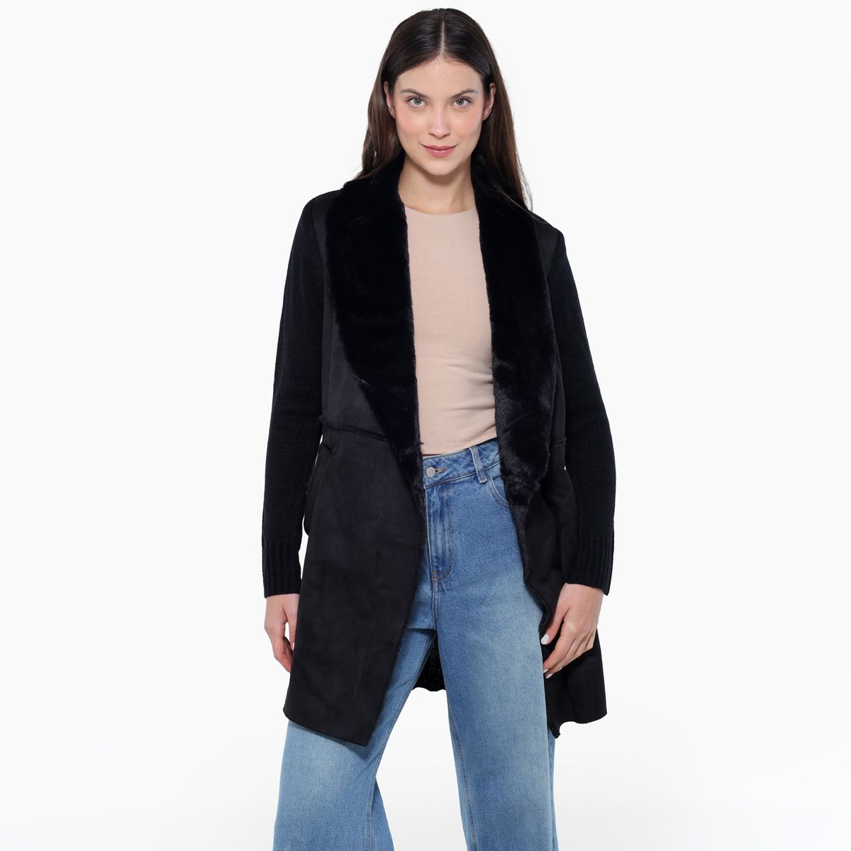 UNIVERSITY CLUB - Abrigo Mujer Efecto pelo University club