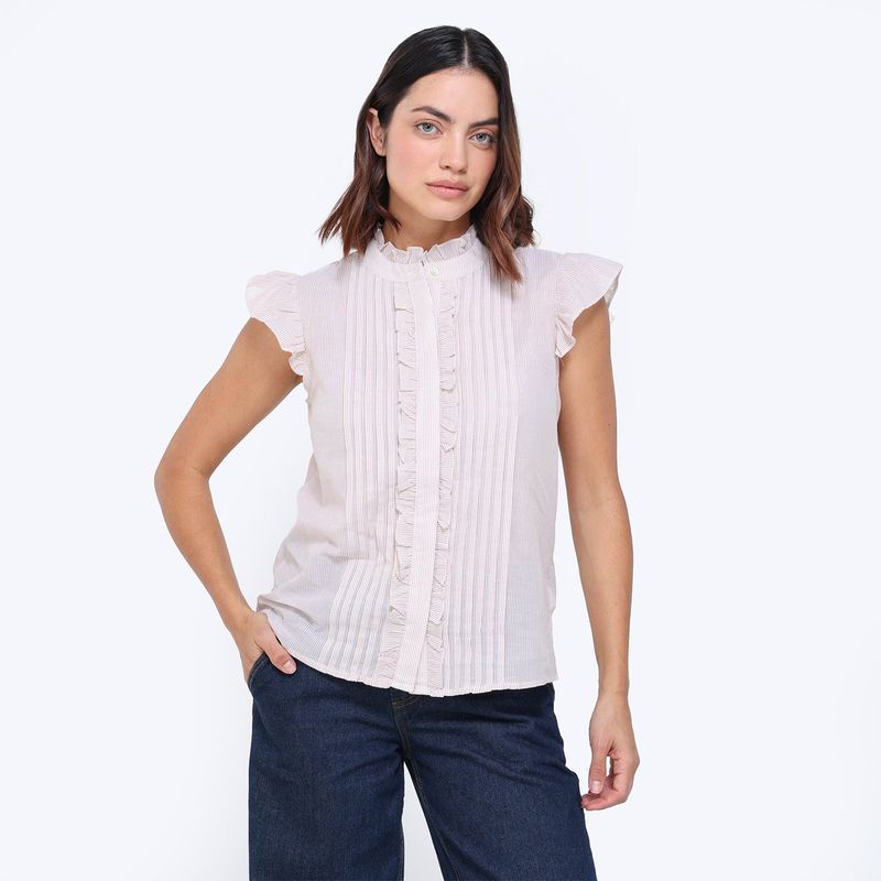 UNIVERSITY CLUB - Blusa Mujer Manga corta de Algodón University Club