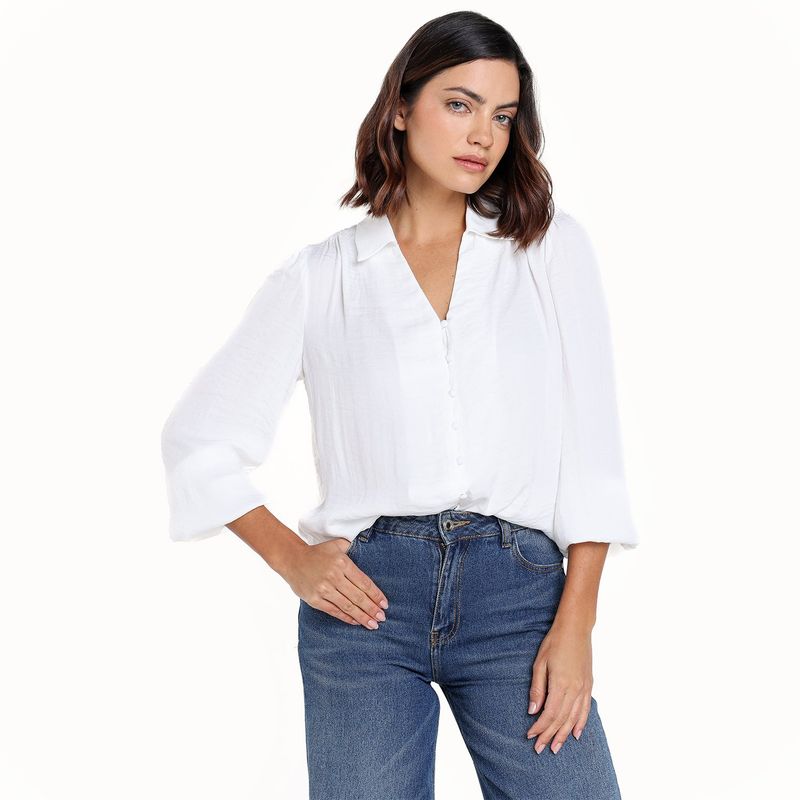 UNIVERSITY CLUB - Blusa Mujer Manga larga globo University Club