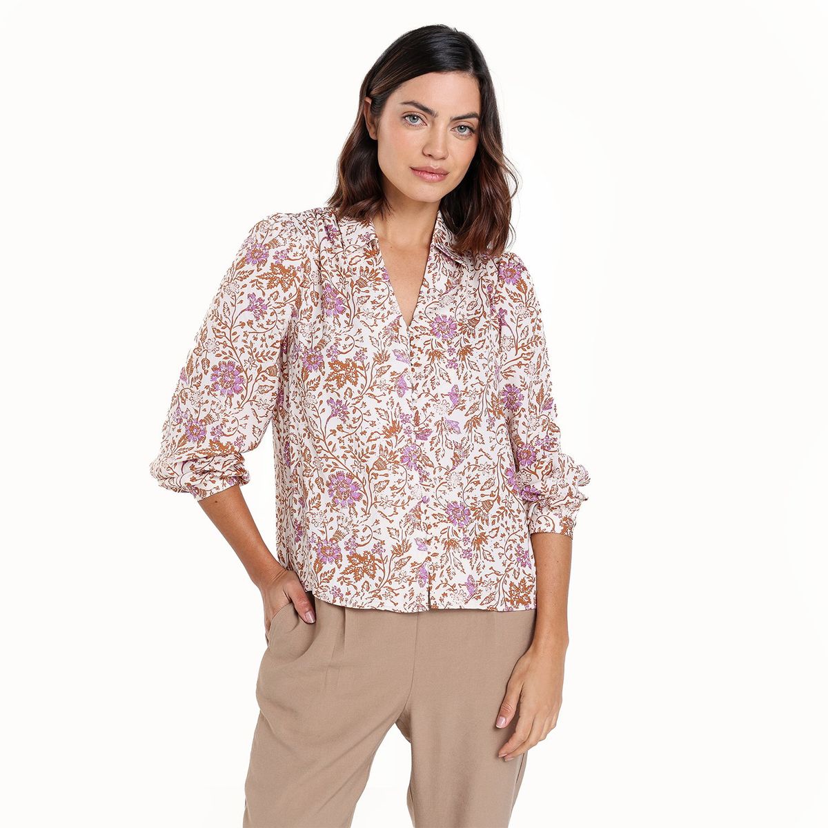 UNIVERSITY CLUB - Blusa Mujer Manga larga globo University Club