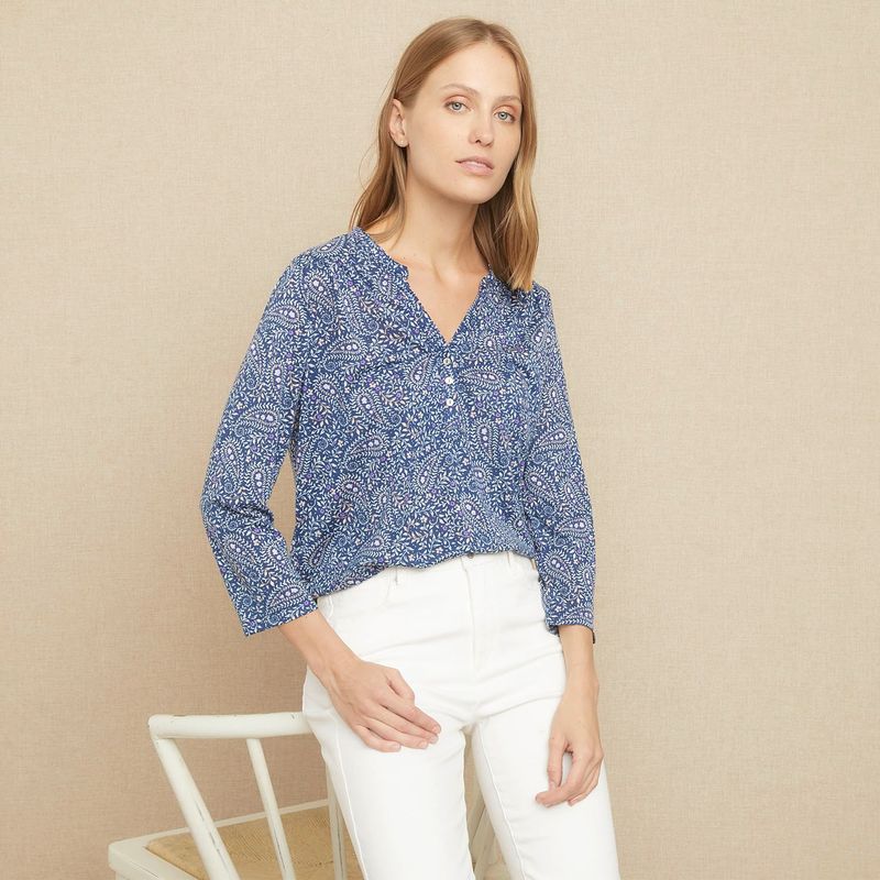 UNIVERSITY CLUB - Blusa Mujer con Estampado Manga 3/4 University Club