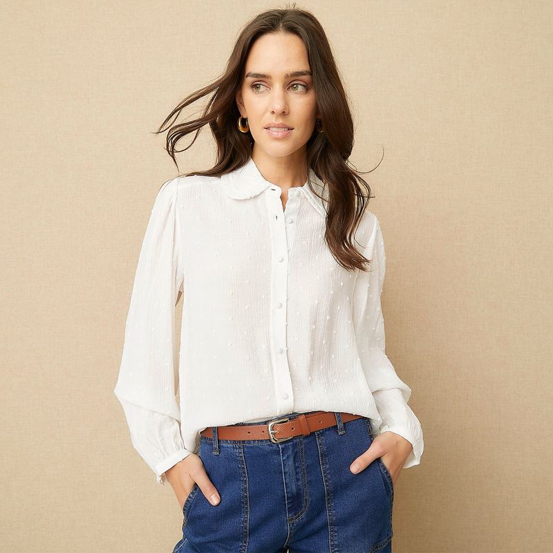 UNIVERSITY CLUB - Blusa Mujer Manga larga globo University Club