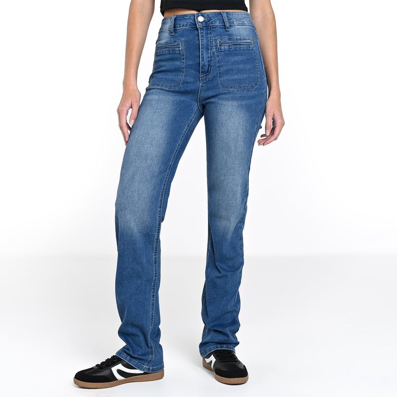 SYBILLA - Jean Recto Mujer Tiro medio Denim Sybilla