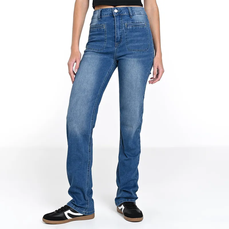 SYBILLA - Jean Recto Mujer Tiro medio Denim Sybilla
