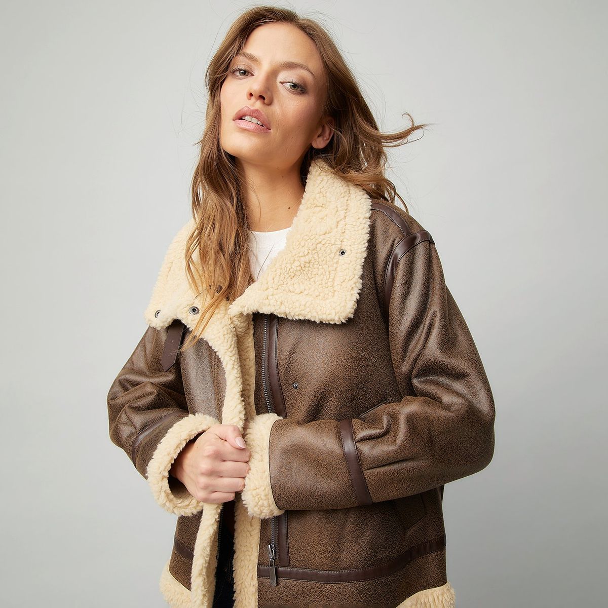 DENIMLAB - Chaqueta Mujer Efecto cuero Denimlab