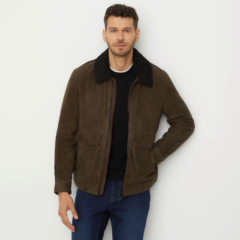 WOLF & HANK - Chaqueta de cuero Hombre WOLF&HANK