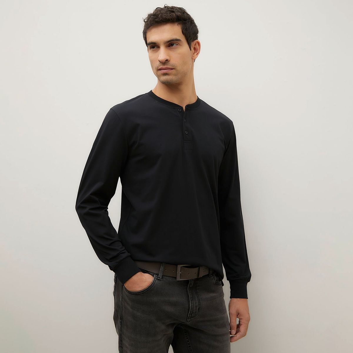 WOLF & HANK - Camiseta Hombre Manga larga Regular fit de Algodón WOLF&HANK