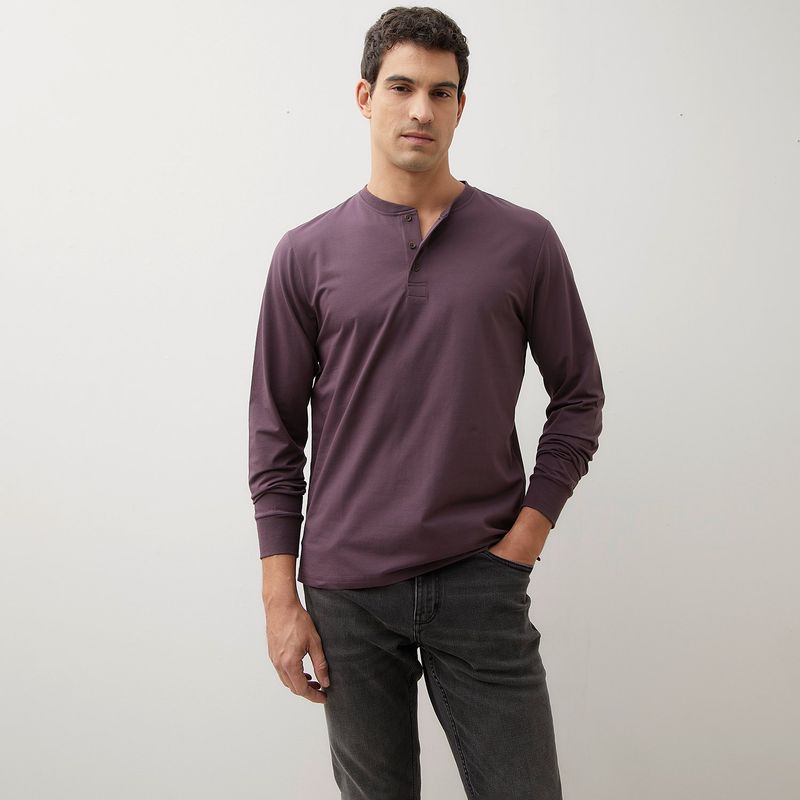 WOLF & HANK - Camiseta Hombre Manga larga Regular fit de Algodón WOLF&HANK