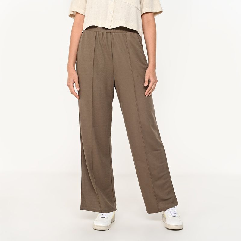 UNIVERSITY CLUB - Pantalón Wide leg Mujer Tiro medio University Club