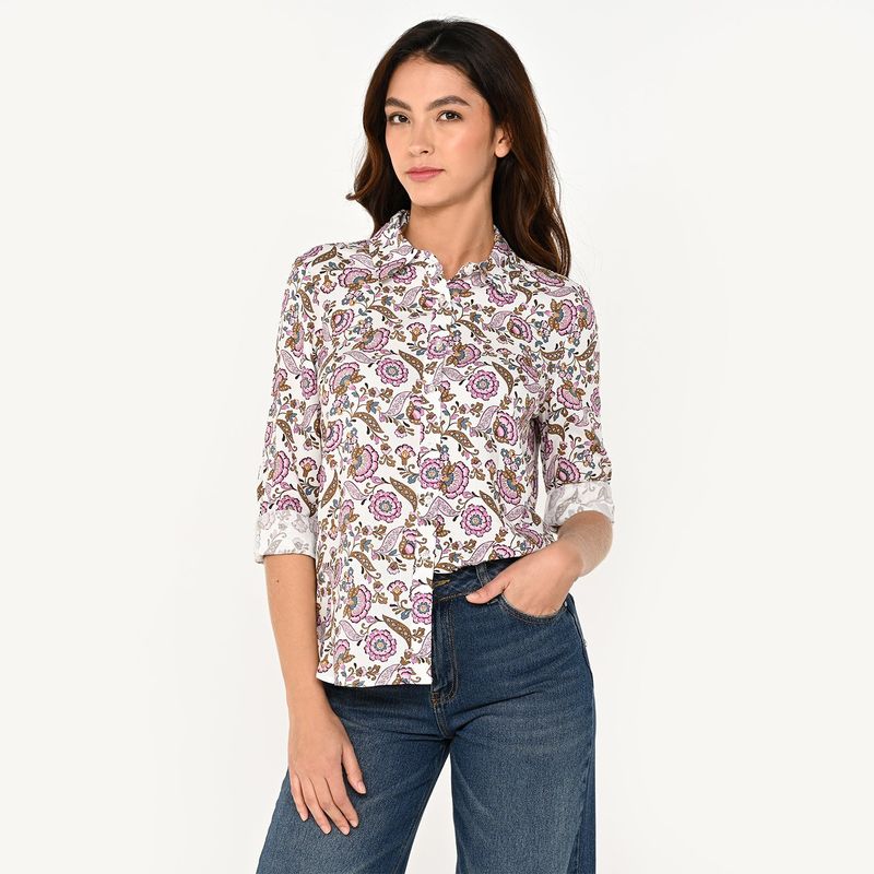 UNIVERSITY CLUB - Camisa Mujer con Estampado Manga larga University Club 