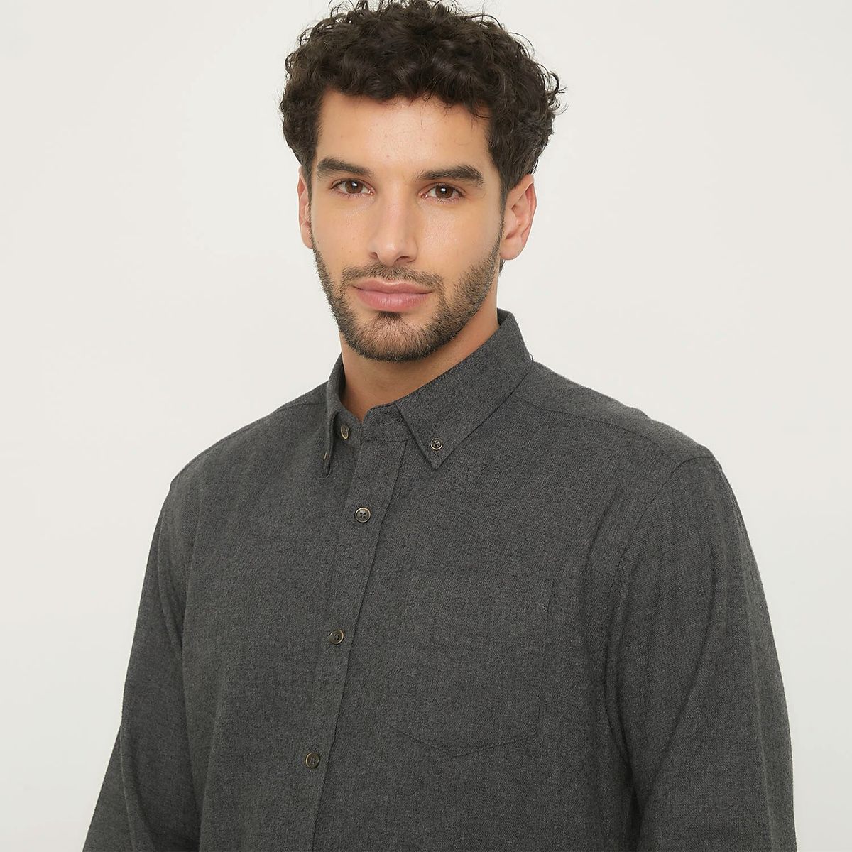 NEWPORT - Camisa Hombre de Cuadros Manga larga Recto de Algodón Newport