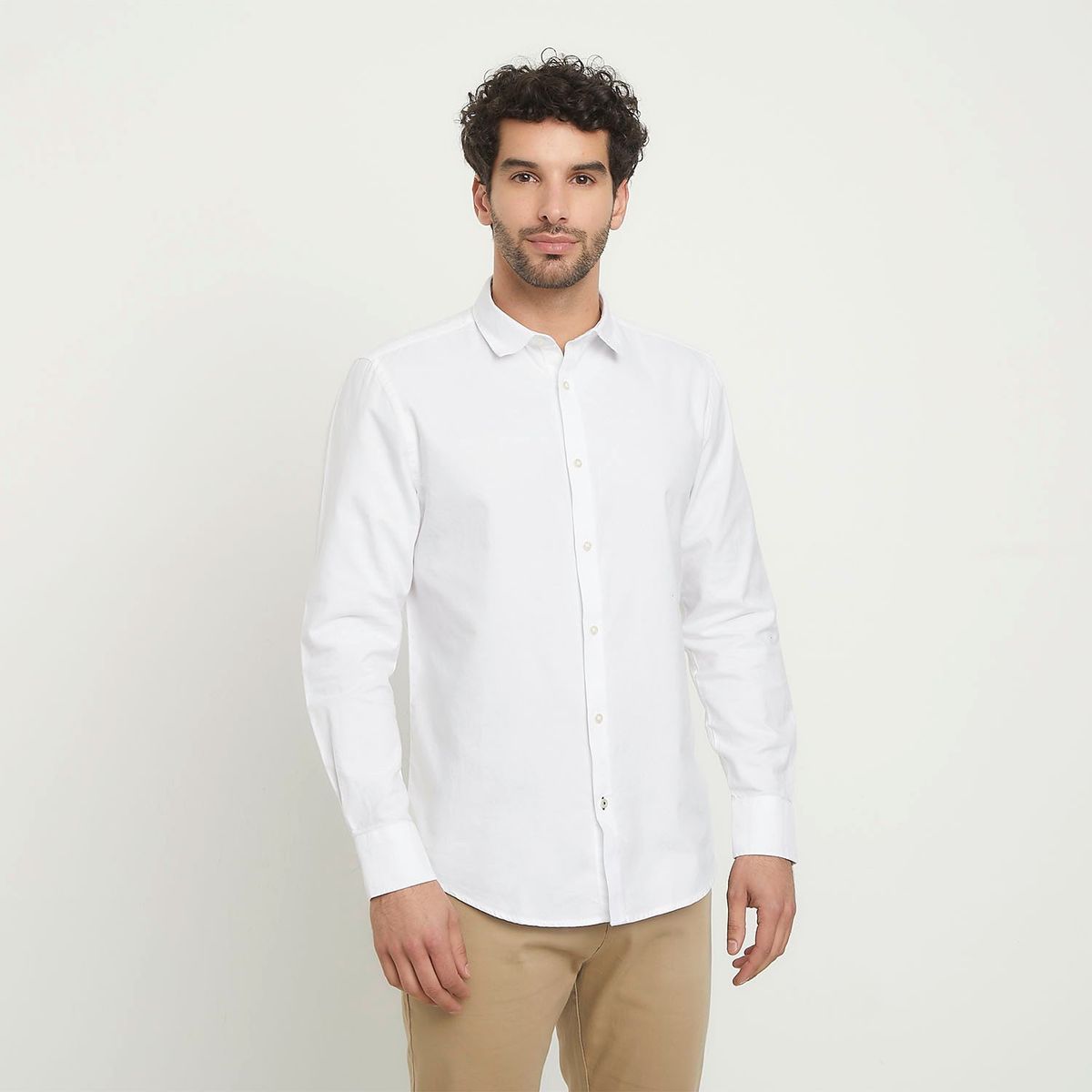 BASEMENT - Camisa Hombre Manga larga Regular fit Basement