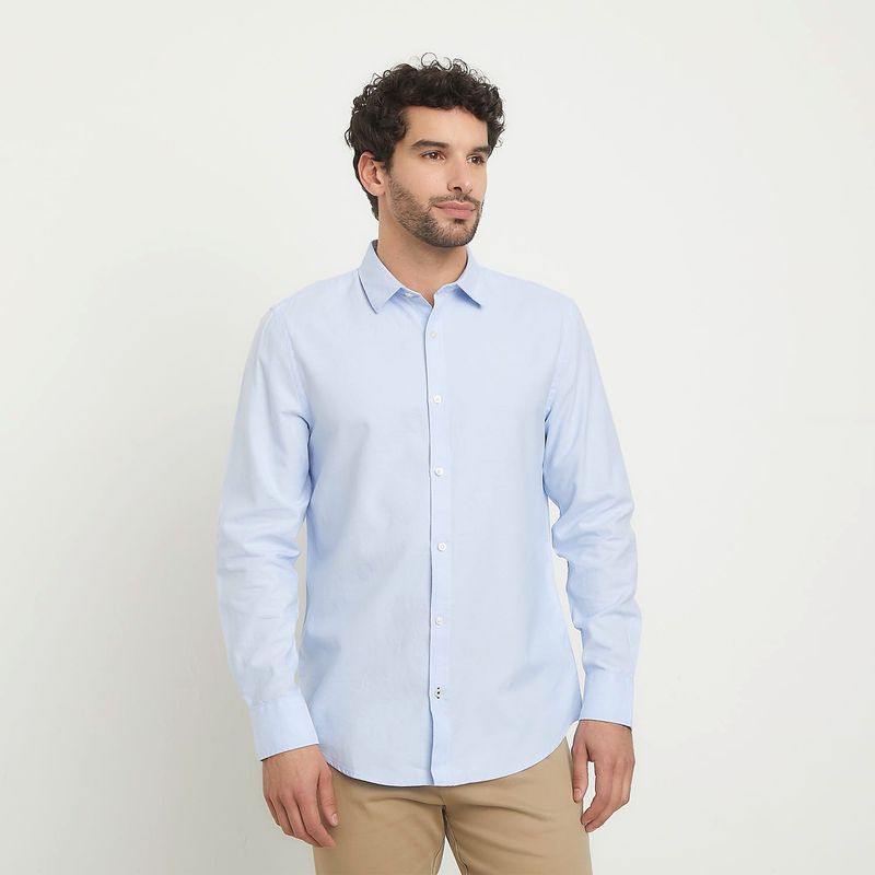 BASEMENT - Camisa Hombre Manga larga Recto Basement