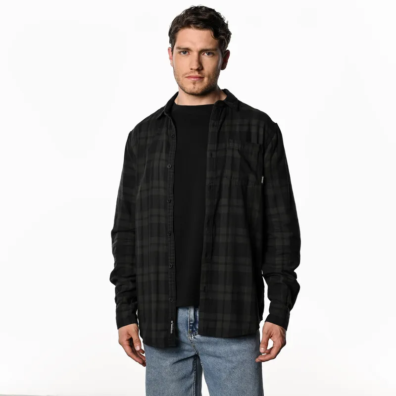 DENIMLAB - Camisa Hombre de Cuadros Manga larga Recto de Algodón Denimlab