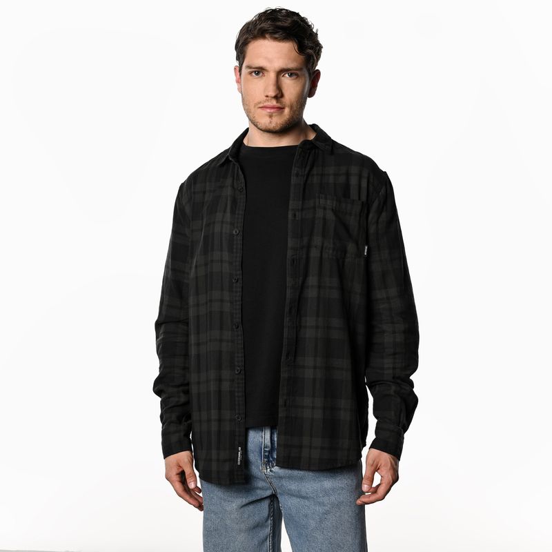 DENIMLAB - Camisa Hombre de Cuadros Manga larga Recto de Algodón Denimlab