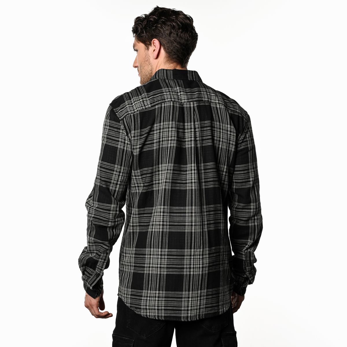 DENIMLAB - Camisa Hombre de Cuadros Manga larga Recto de Algodón Denimlab