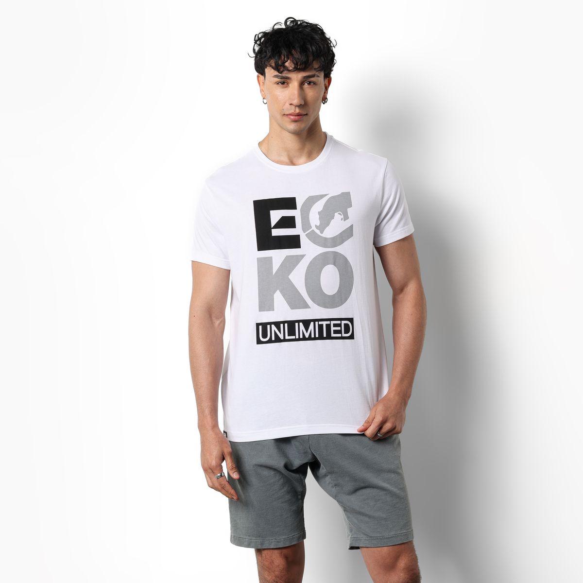 ECKO - Camiseta Hombre Manga corta con Logo de Algodón Ecko