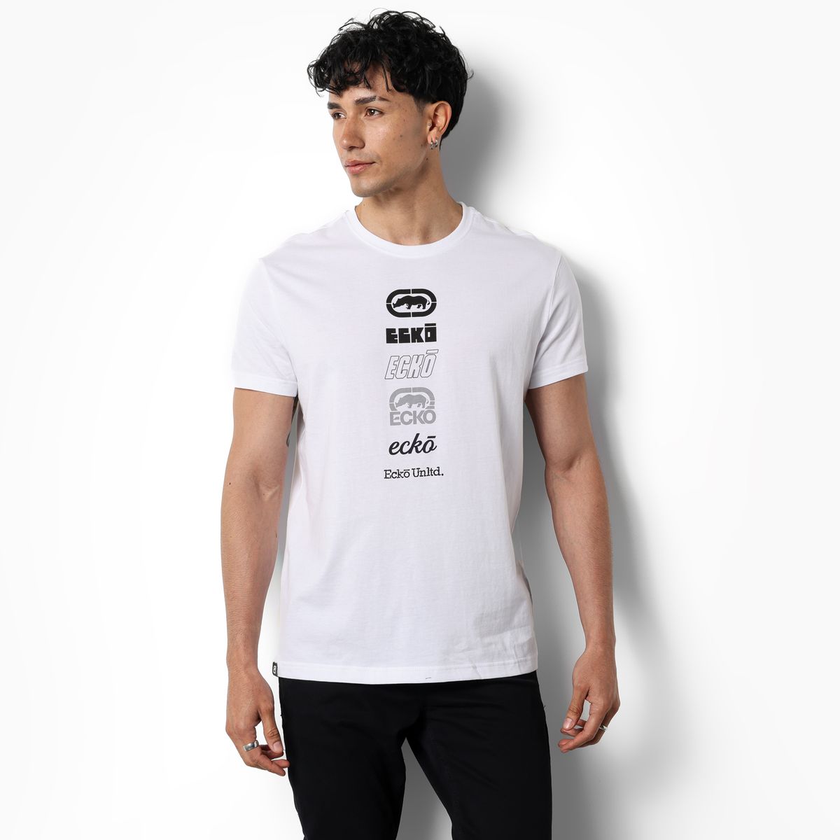 ECKO - Camiseta Hombre Manga corta con Logo de Algodón Ecko