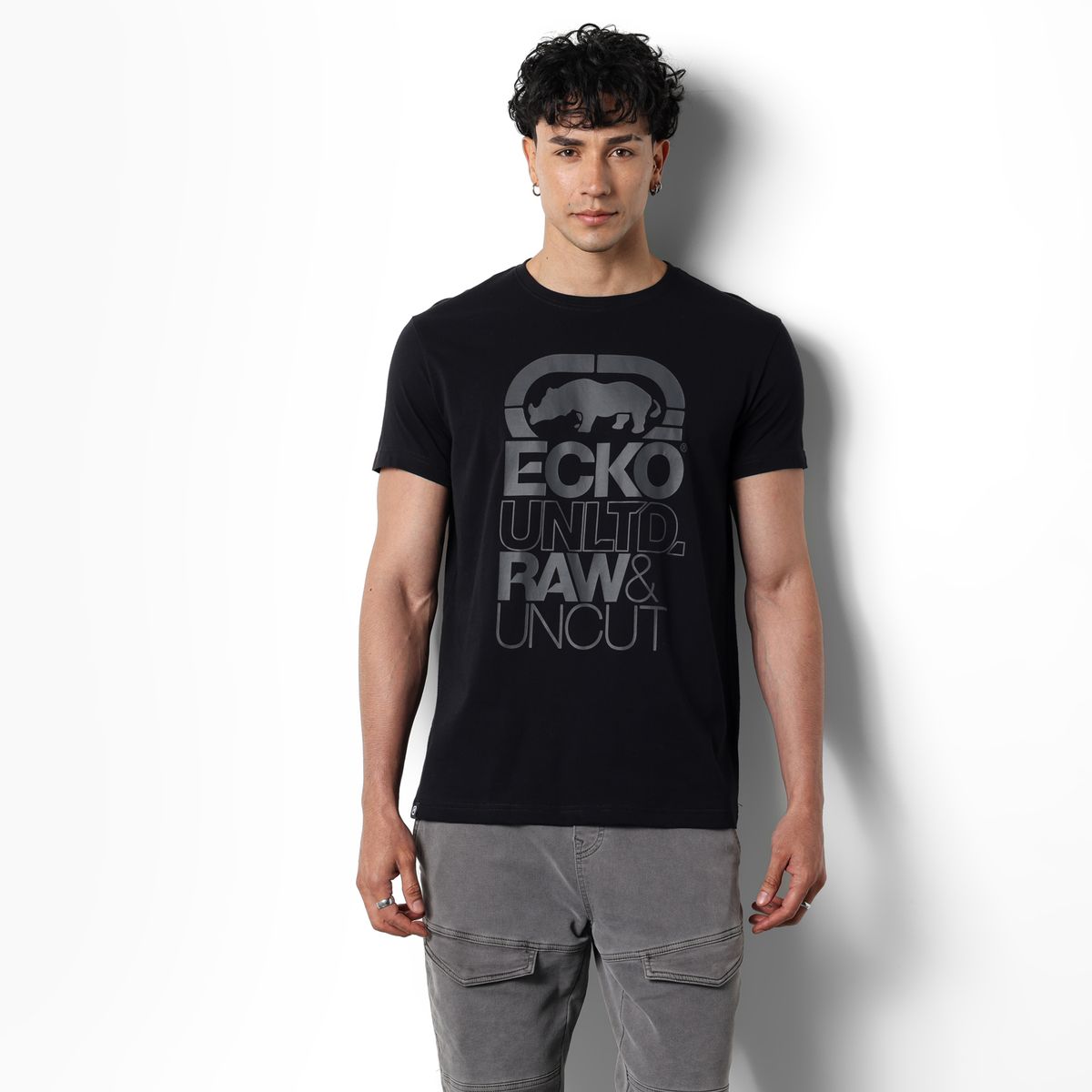 ECKO - Camiseta Hombre Manga corta con Logo de Algodón Ecko