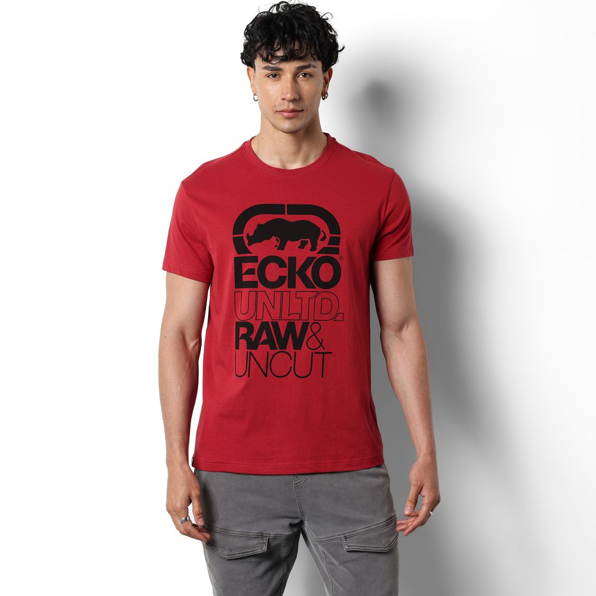 ECKO - Camiseta Hombre Manga corta con Logo de Algodón Ecko