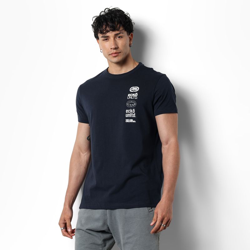 ECKO - Camiseta Hombre Manga corta con Logo de Algodón Ecko