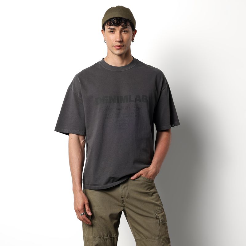 DENIMLAB - Camiseta Hombre Manga corta con Logo de Algodón Denimlab