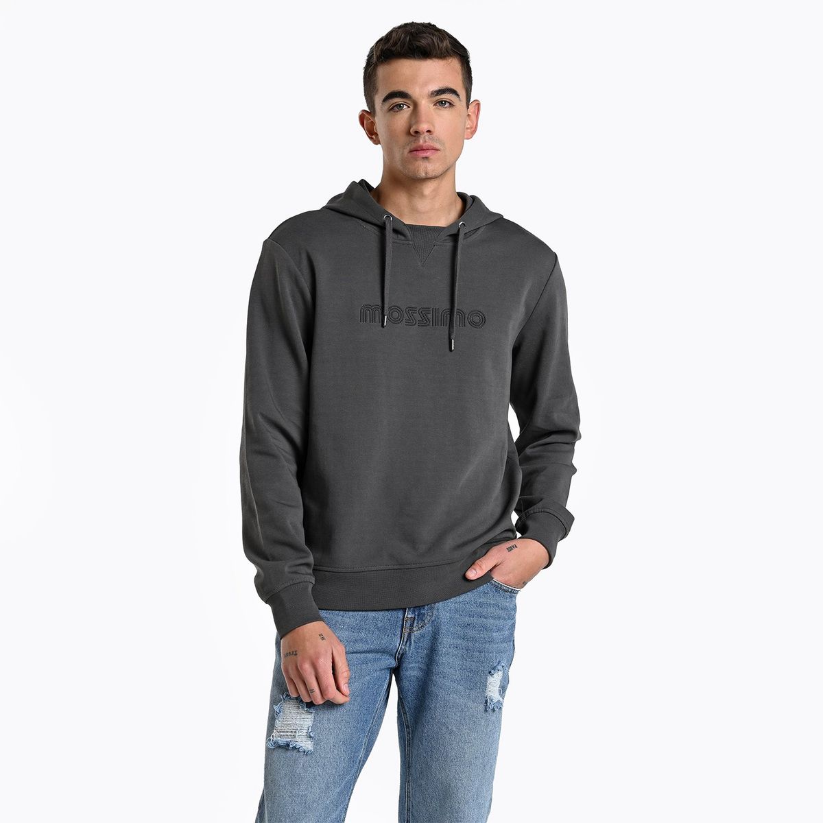 MOSSIMO - Hoodie Hombre con Logo de Algodón Mossimo
