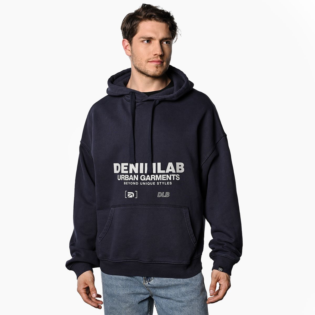 DENIMLAB - Hoodie Hombre con Estampado de Algodón Denimlab