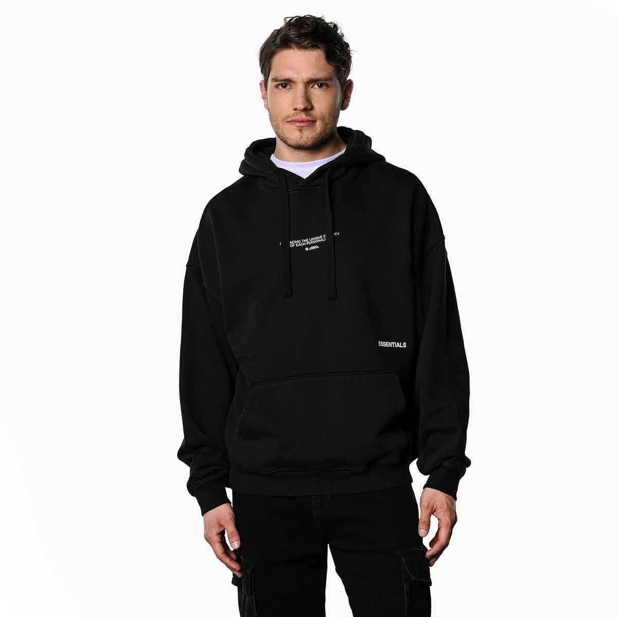 DENIMLAB - Hoodie Hombre con Estampado de Algodón Denimlab