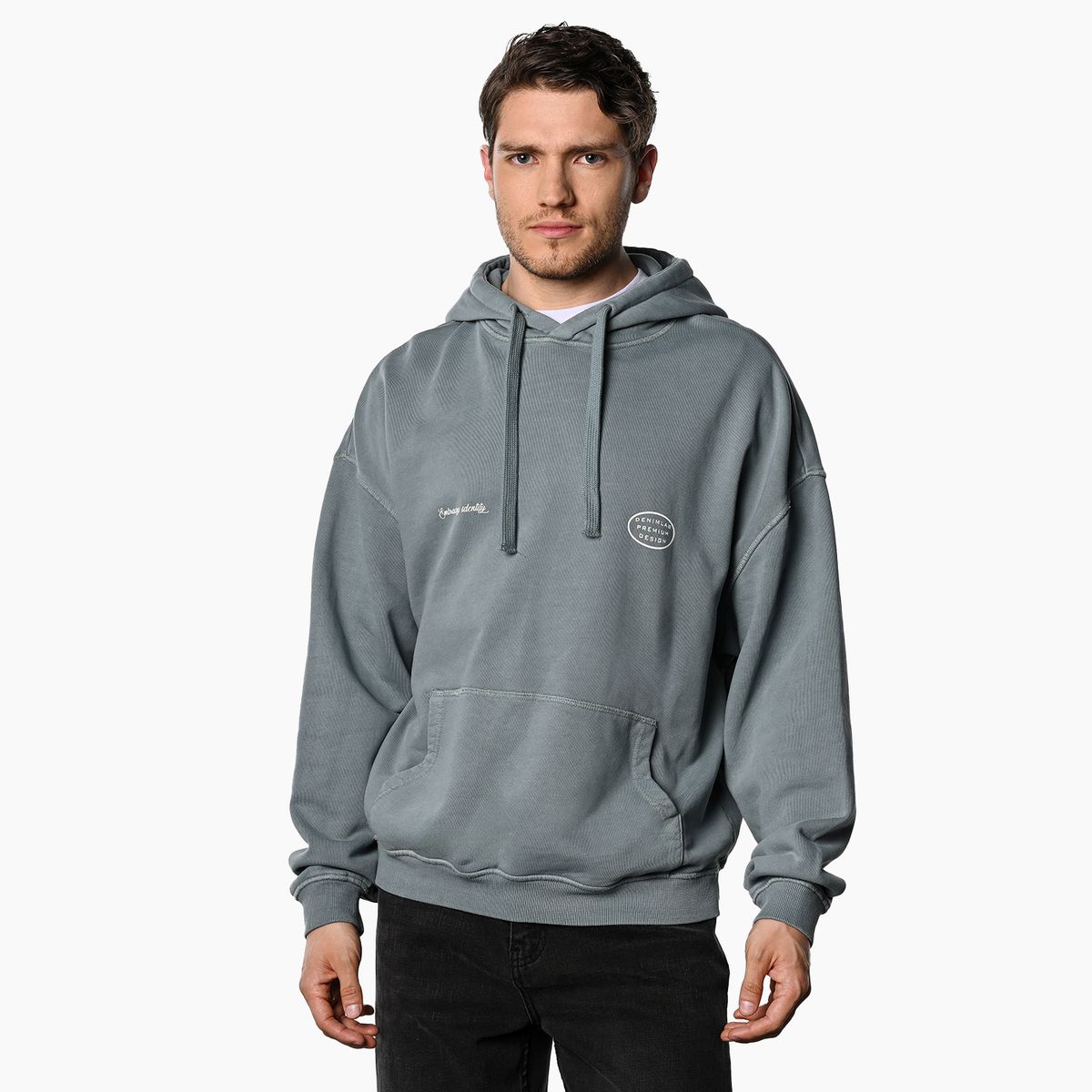 DENIMLAB - Hoodie Hombre con Estampado de Algodón Denimlab