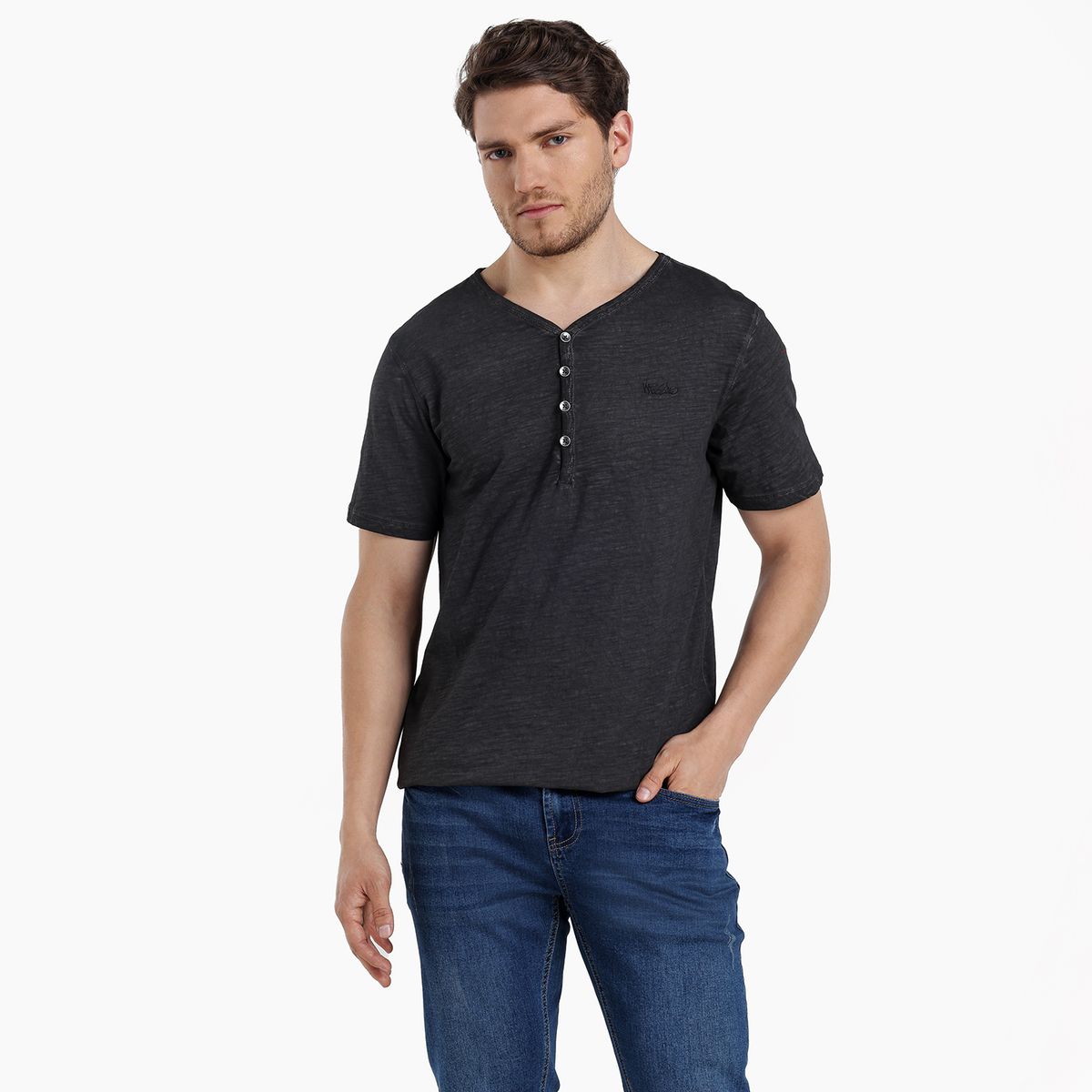MOSSIMO - Camiseta Hombre Manga corta con Logo de Algodón Mossimo