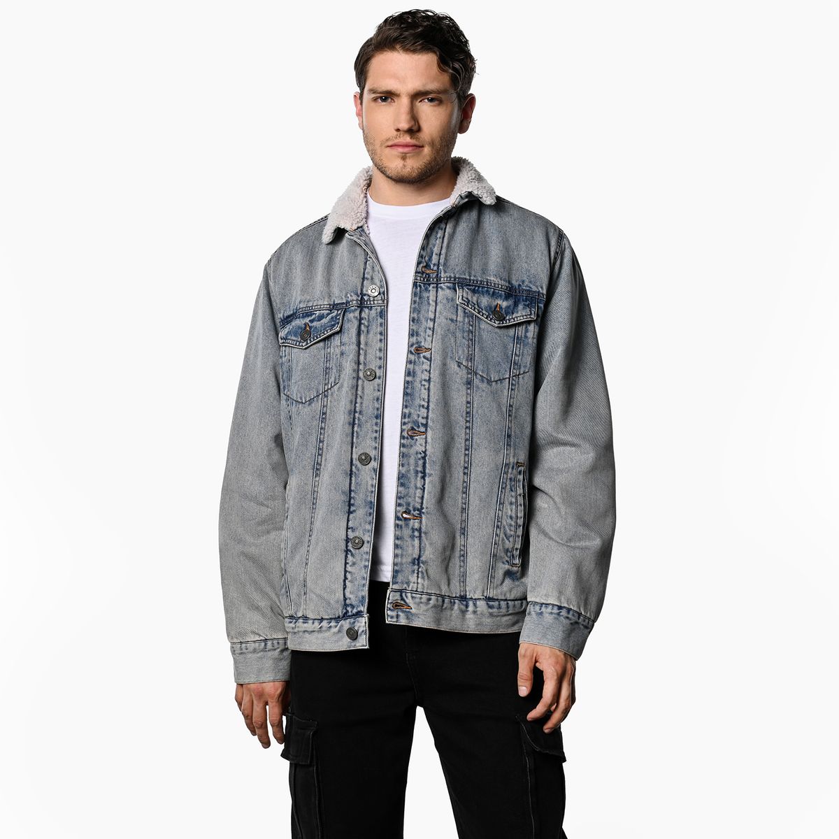 DENIMLAB - Chaqueta de jean Hombre de Algodón Denimlab