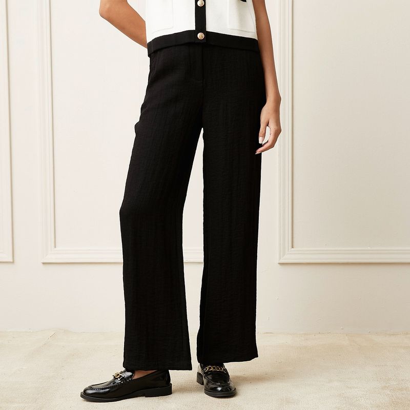 BASEMENT - Pantalón Wide Leg Mujer Tiro medio Basement