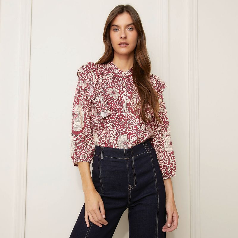 BASEMENT - Blusa Mujer con Estampado Manga 3/4 Basement