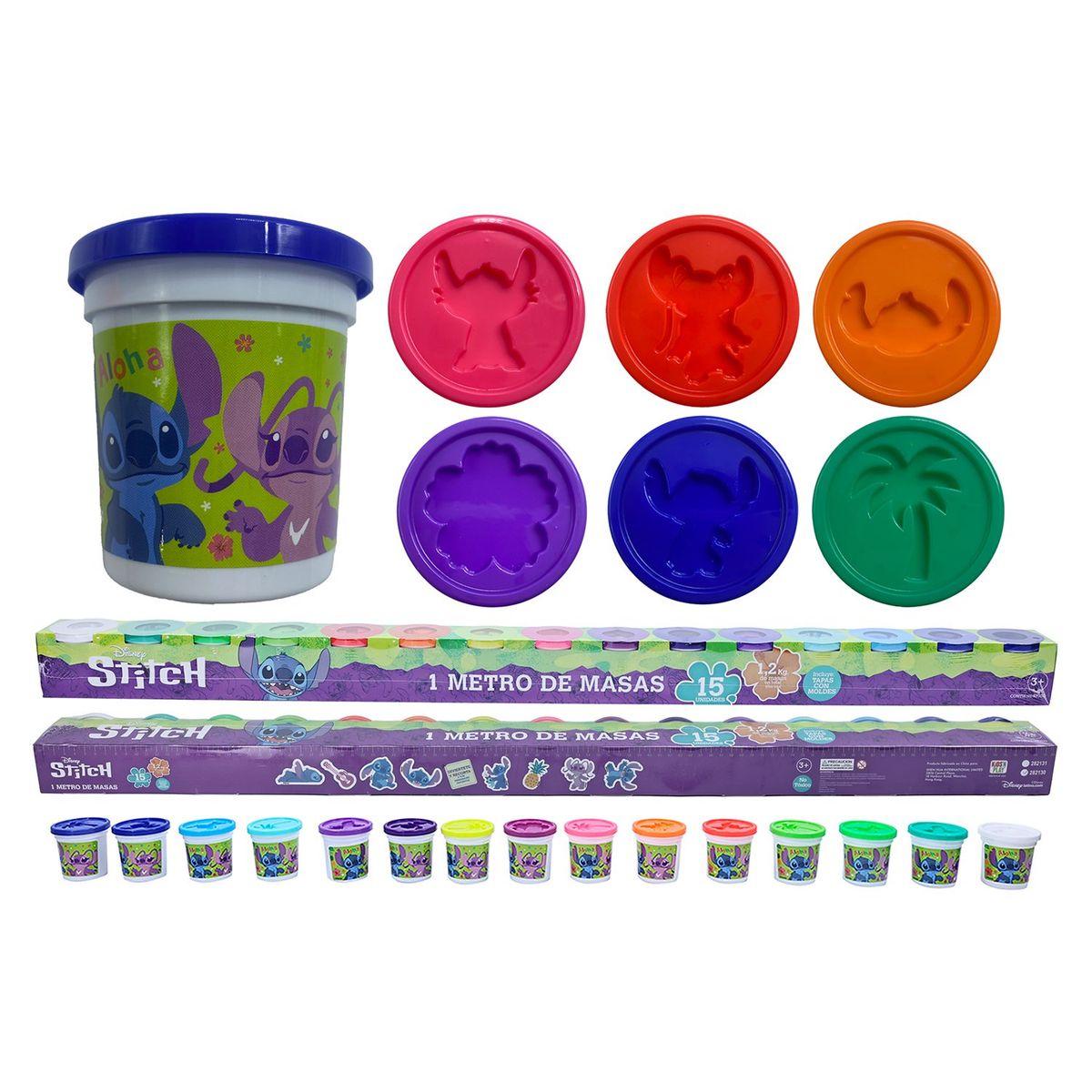 KIDS N PLAY - Plastilina para niños Kids'N Play Stitch Disney: Set 15 vasos de arte y manualidades para niños