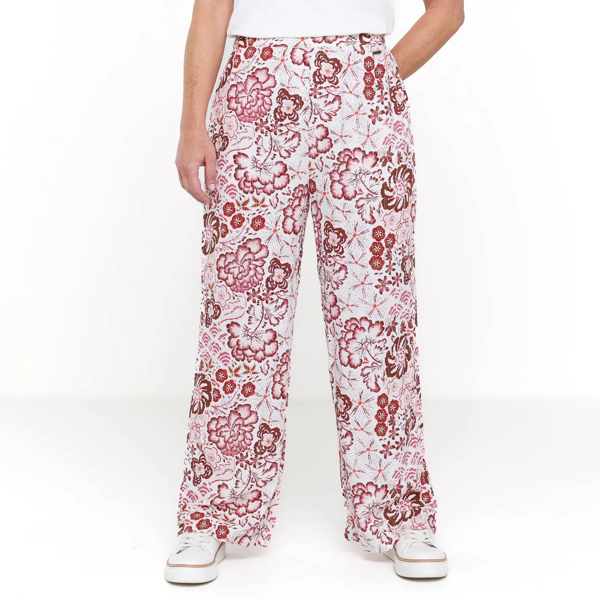 NEWPORT - Pantalón Palazzo Mujer Tiro alto con Estampado Newport