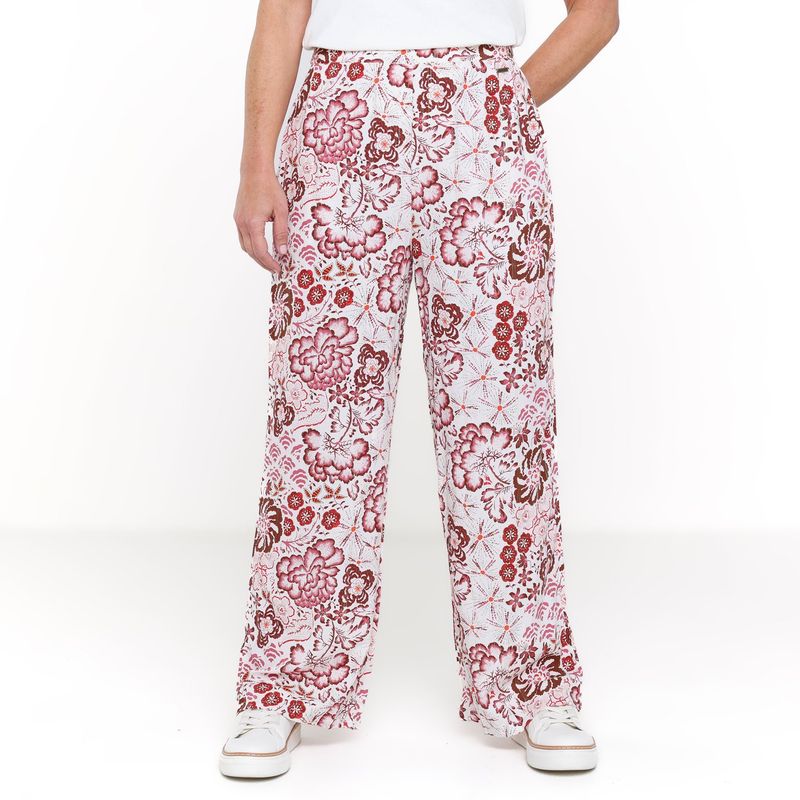 NEWPORT - Pantalón Palazzo Mujer Tiro alto con Estampado Newport