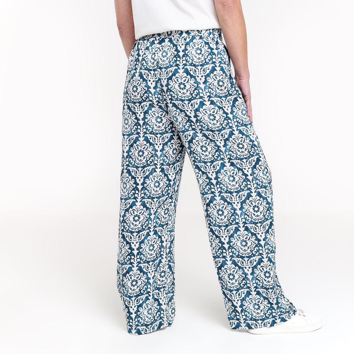 NEWPORT - Pantalón Palazzo Mujer Tiro alto con Estampado Newport