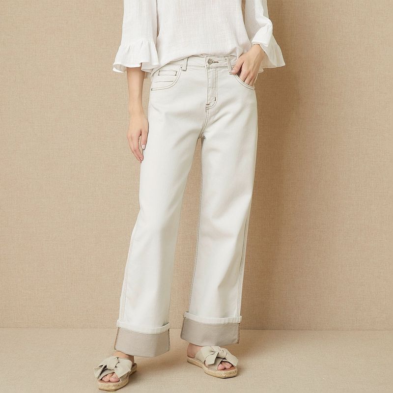 UNIVERSITY CLUB - Jean Wide leg Mujer de Algodón University Club