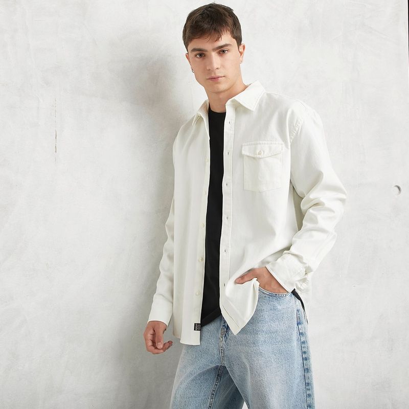 BEARCLIFF - Camisa Hombre Manga larga Recto Bearcliff