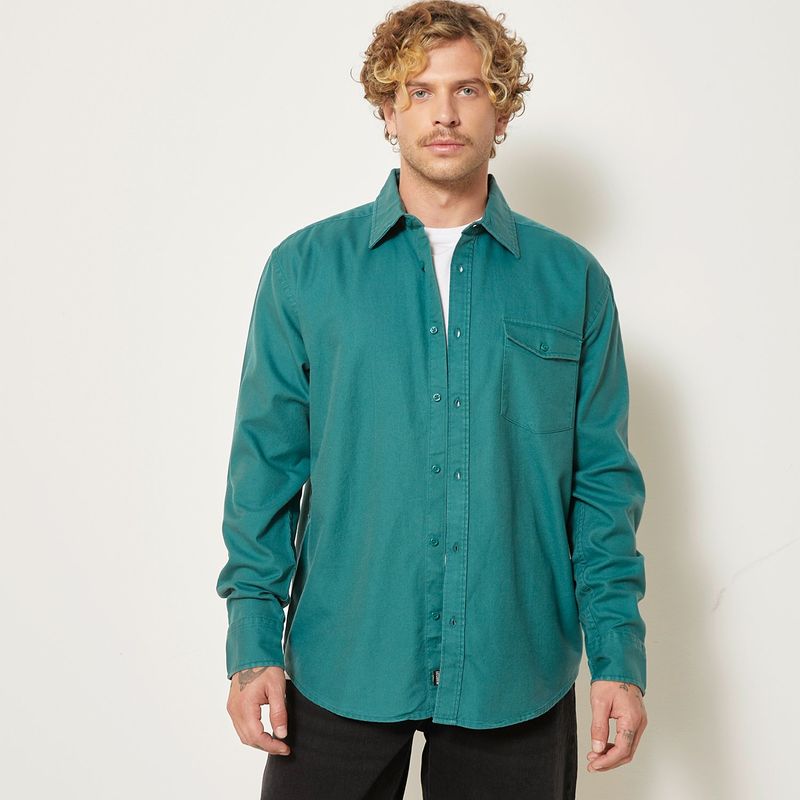 BEARCLIFF - Camisa Hombre Manga larga Recto Bearcliff