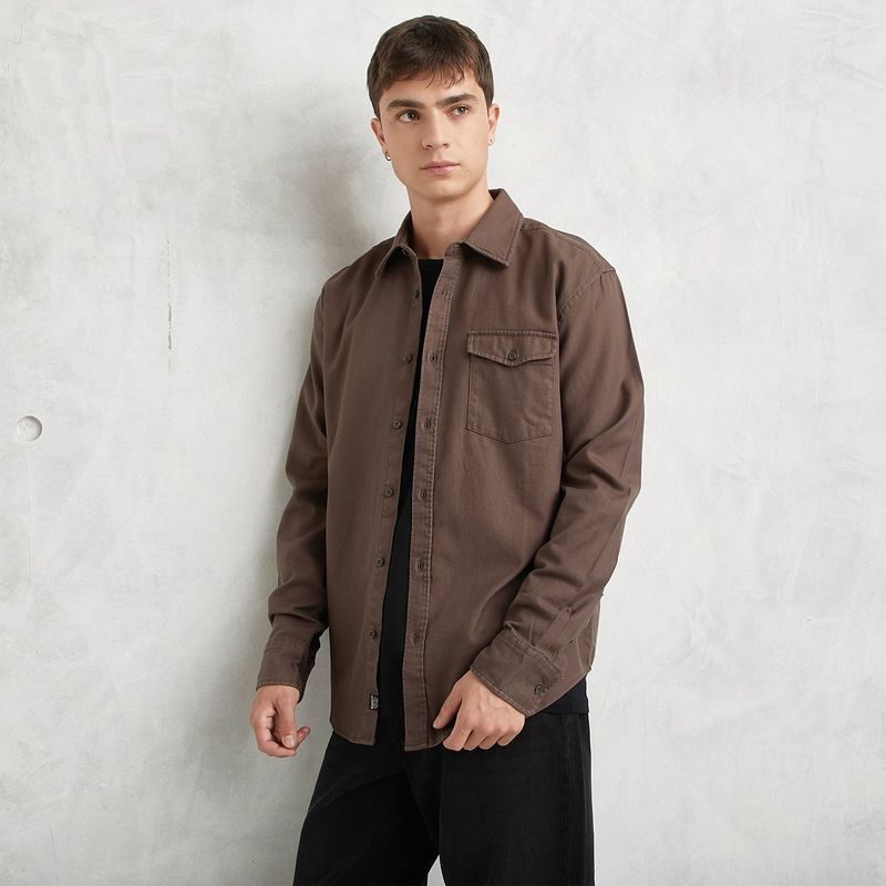 BEARCLIFF - Camisa Hombre Manga larga Recto Bearcliff