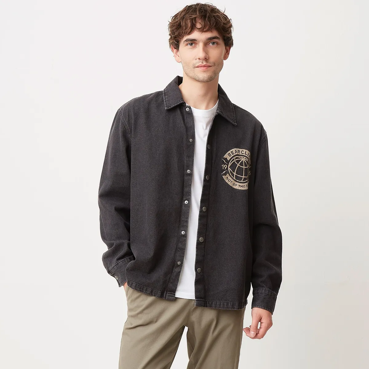 BEARCLIFF - Camisa Hombre Manga larga Recto Bearcliff